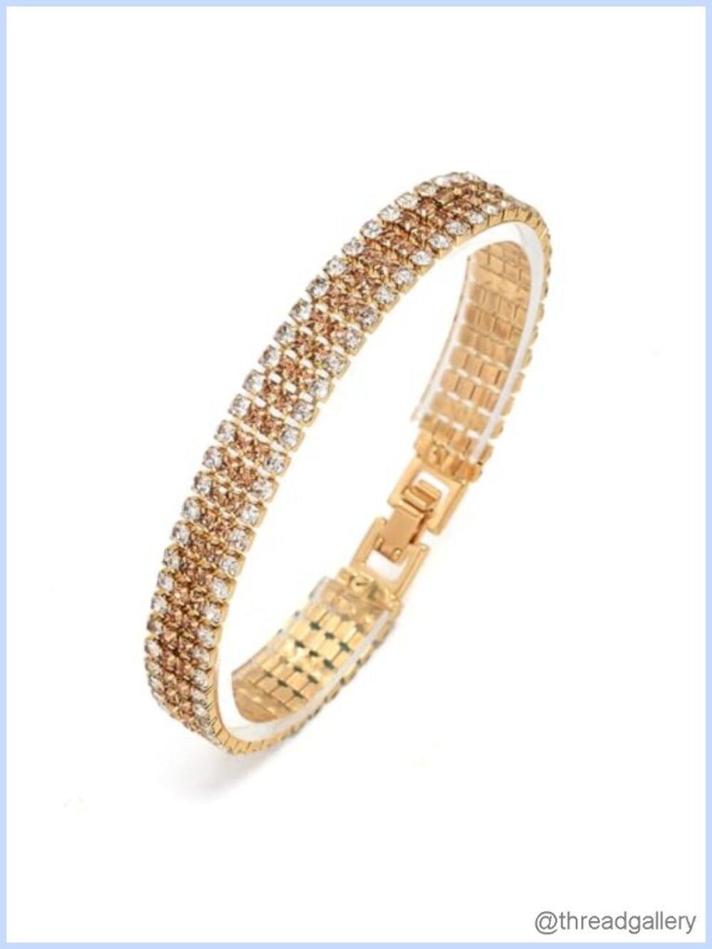 Rhinestone Tennis Bracelet 7.1" Four-Prong Box Clasp Hypoallergenic
